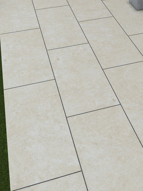 Beige Travertine Outdoor Porcelain Slabs - 900x450x20mm (LAST PACK)