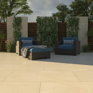 Beige Sawn Sandstone Effect Porcelain Paving Slabs - 1200x600 Pack