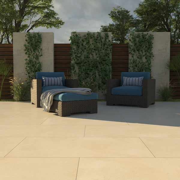 Beige Smooth & Sawn Sandstone Paving - 1200x600 Pack