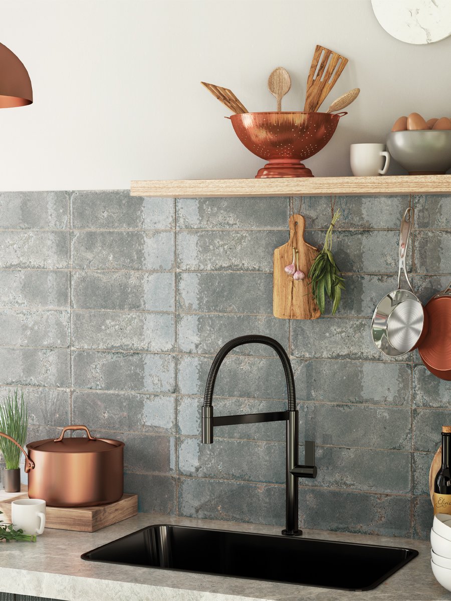 Bellissima Gris Brick Effect Porcelain Wall & Floor Tile - 100x300mm