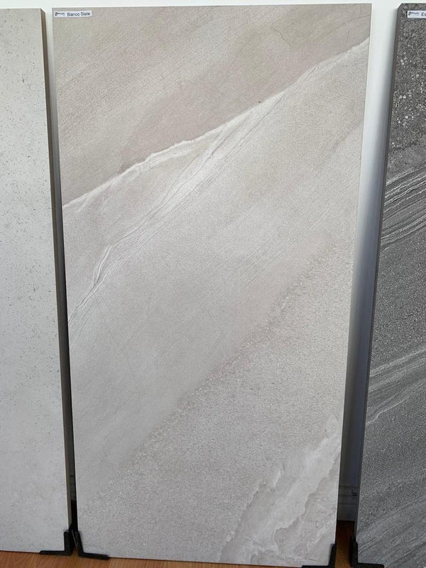 Bianco Slate Effect Outdoor Porcelain Paving Slabs - 1200x600 Pack