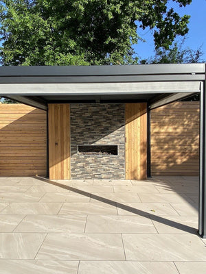 Bianco Slate Effect Porcelain Paving Slans - 1200x600x20mm