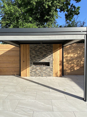 Bianco Slate Effect Outdoor Porcelain Paving Slabs - 1200x600 Pack
