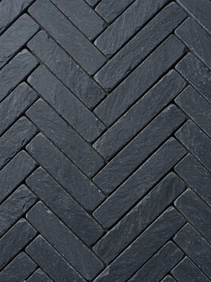 Kadappa Blue Black Tumbled Limestone Pavers - 200x50x40mm