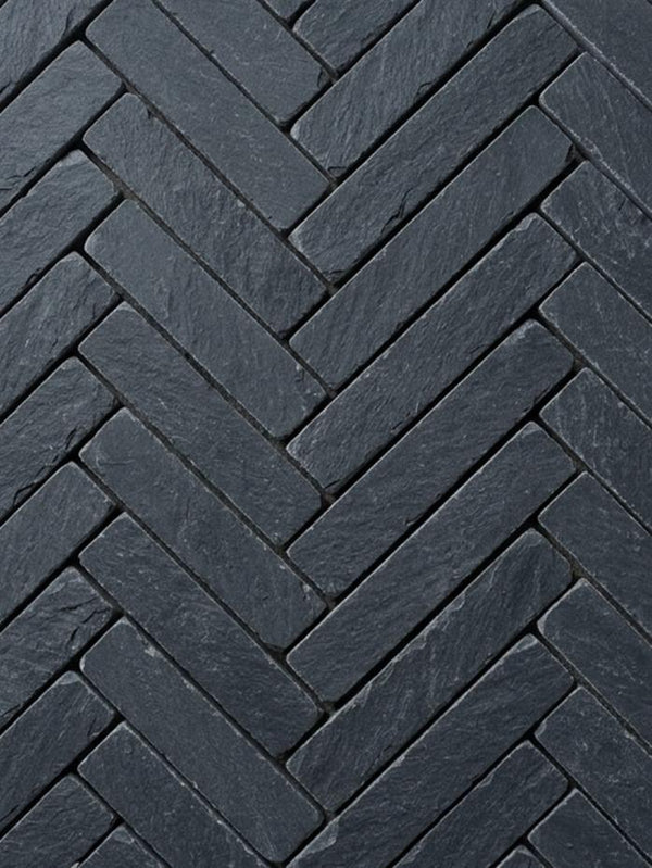 Kadappa Blue Black Tumbled Limestone Pavers - 200x50x40mm