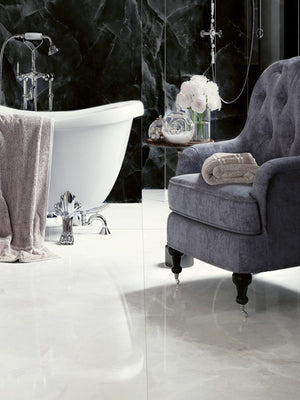White Onyx Polished Porcelain Tile - 1200x600mm