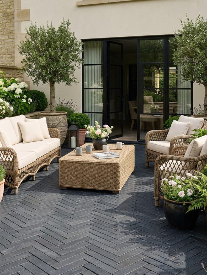 Kadappa Blue Black Tumbled Limestone Pavers - 200x50x40mm