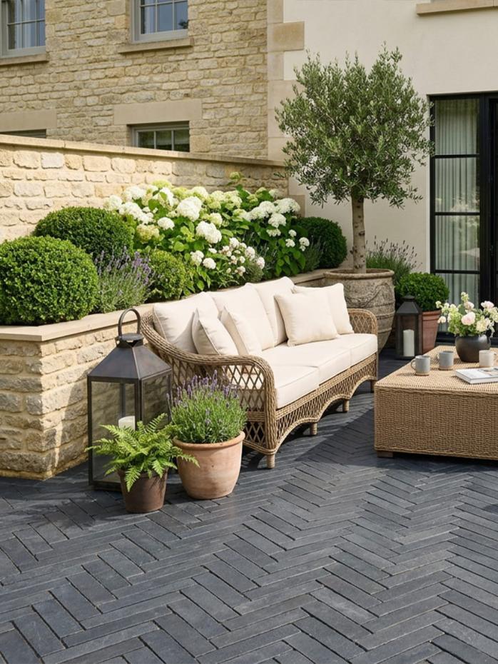 Kadappa Blue Black Tumbled Limestone Pavers - 200x50x40mm