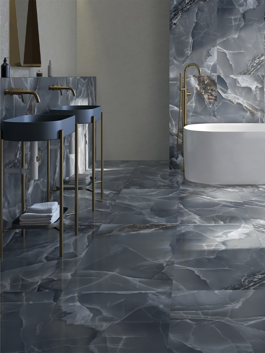 Blue Onyx Porcelain Tile - 1200x600mm