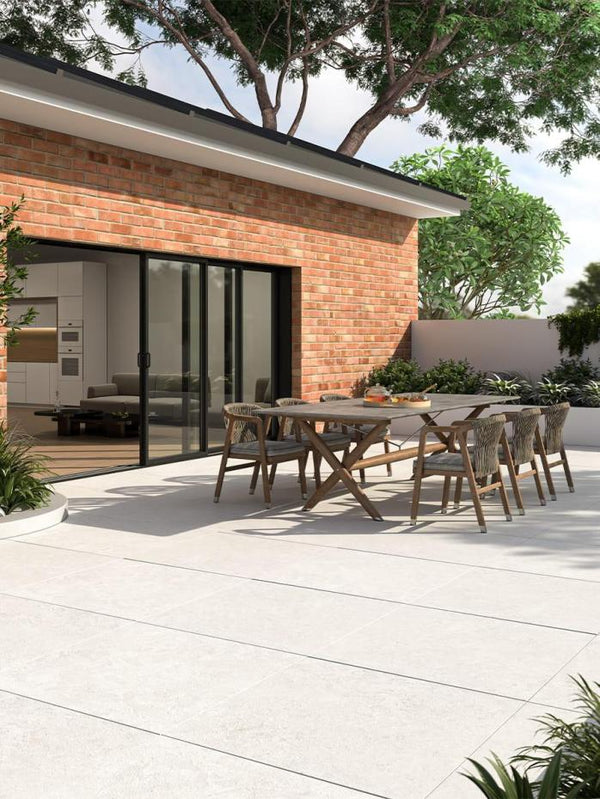 Borga White Outdoor Porcelain Paving Slabs - 900x900x20mm
