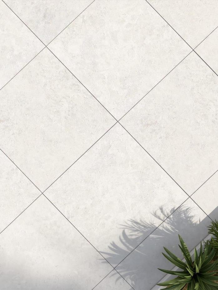 Borga White Outdoor Porcelain Paving Slabs - 900x900x20mm
