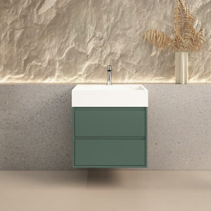Boston Green Vanity With Stone Resin Basin - 600mm
