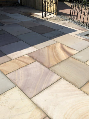 Buff Smooth & Sawn Sandstone Paving - Patio Pack