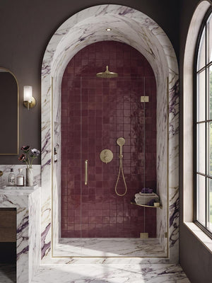 Marrakech Burgundy Zellige Porcelain Tile - 100x100mm