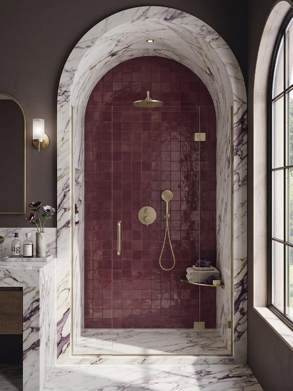 Marrakech Burgundy Zellige Porcelain Tile - 100x100mm