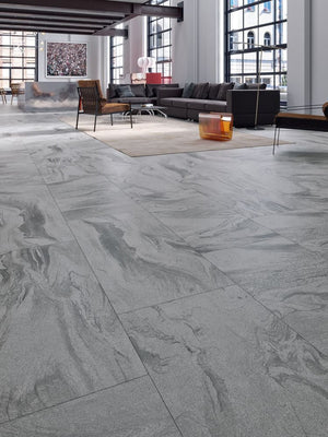 Chippolino Grey Marble Effect Porcelain Indoor Wall & Floor Tiles - 1200x600(mm)