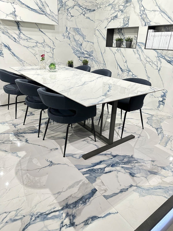 Calacatta Blue Porcelain Tile - 1200x600mm