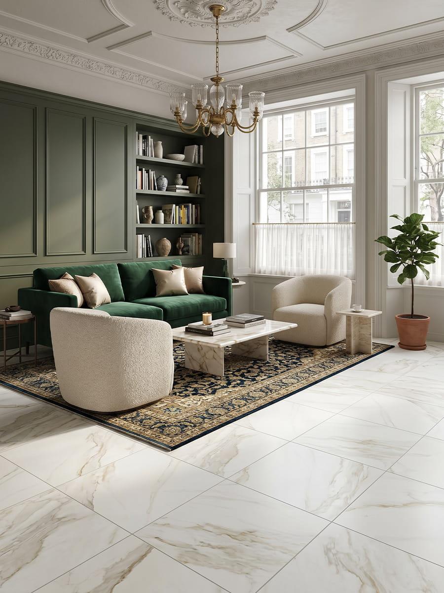Calacatta Gold Satin Floor and Wall Porcelain Tile - 600x600mm