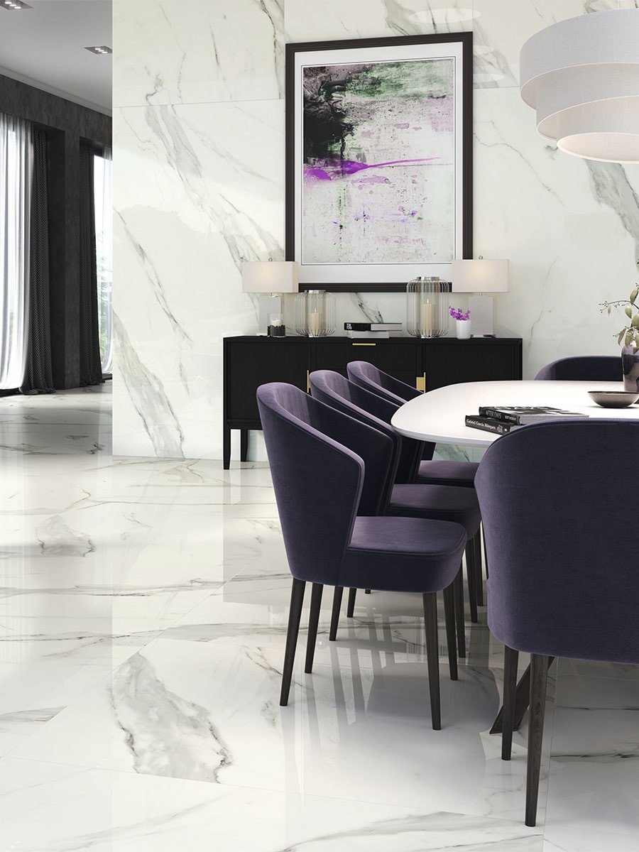 Calacatta Bianco Porcelain Tile - 800x800mm