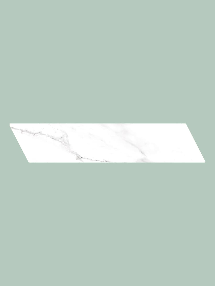 Calacatta White Chevron Tile - 80x400mm