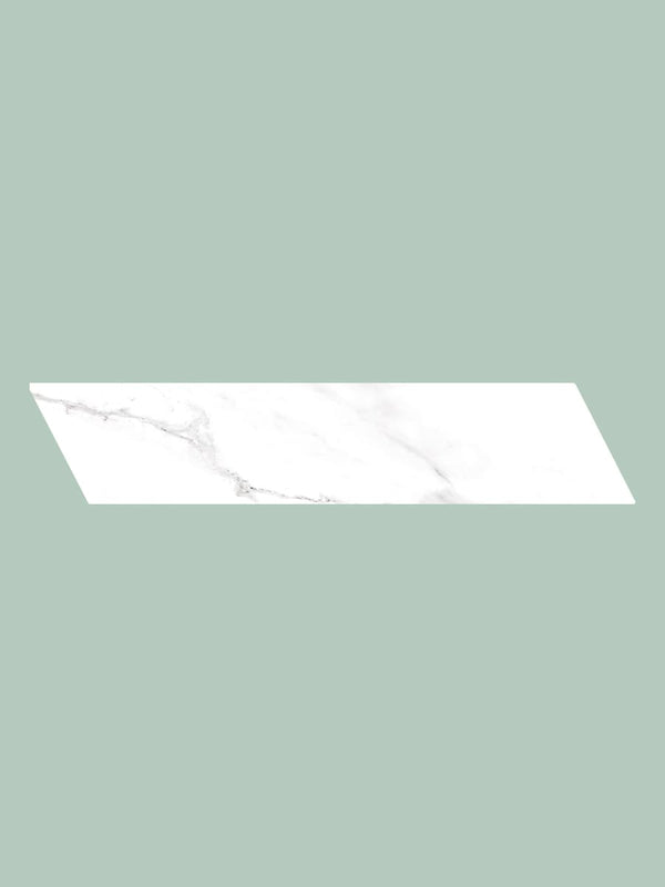 Calacatta White Chevron Tile - 80x400mm