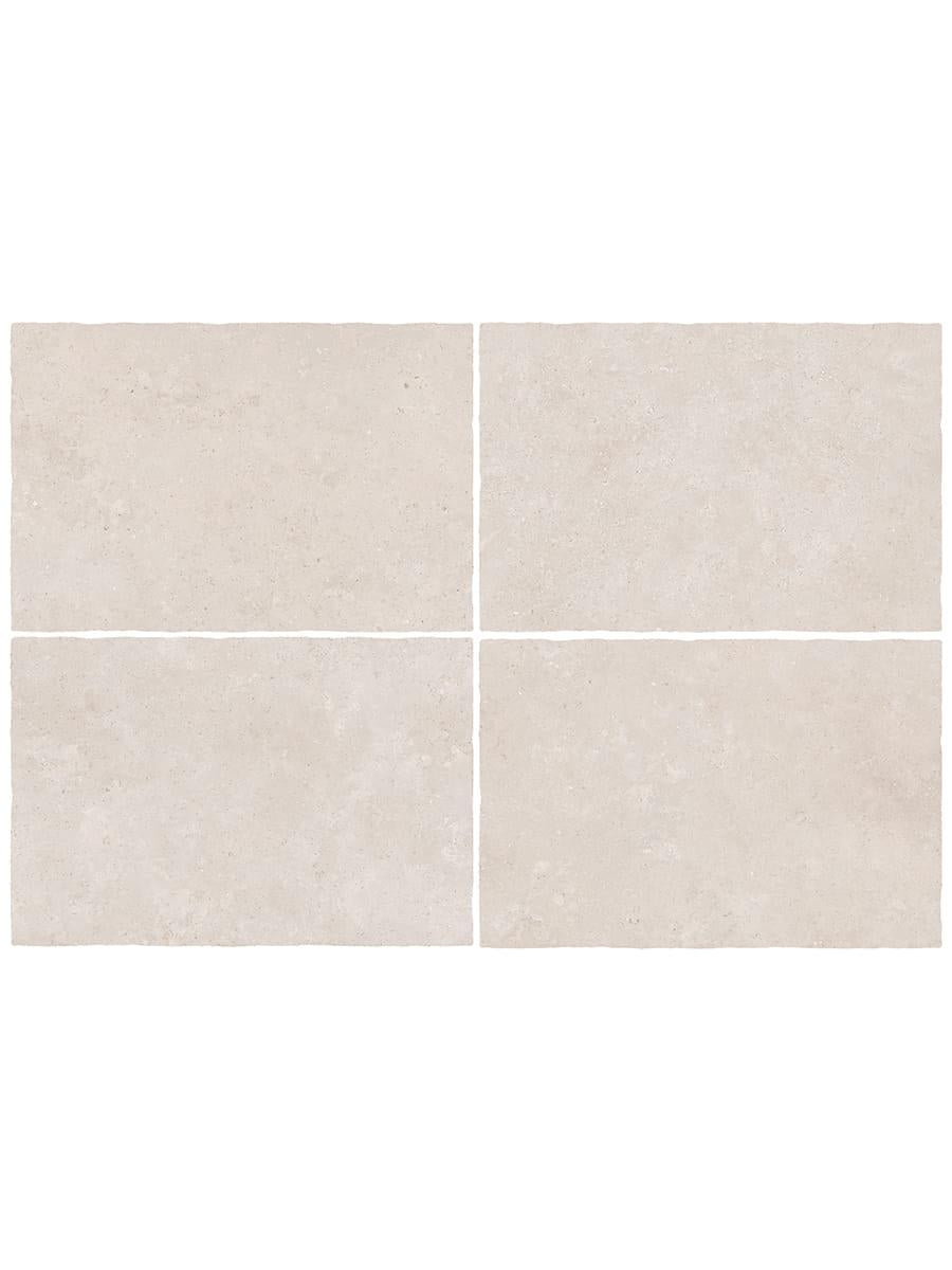 Campaspero Pearl Tumbled Limestone-Effect Porcelain Tile - 910x610mm