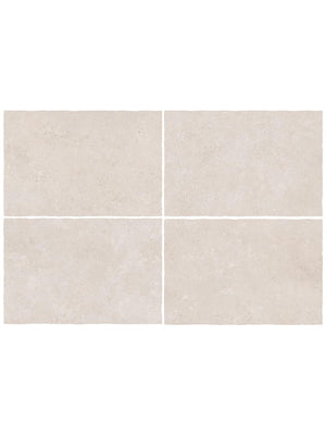 Campaspero Pearl Tumbled Limestone-Effect Porcelain Tile - 910x610mm