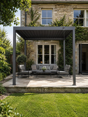 Carlisle Aluminium Free Standing Pergola in Graphite Grey - 3 x 3m / 3 x 4m