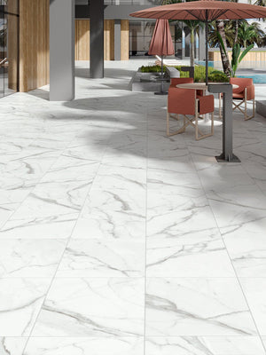 Carrara Outdoor Porcelain Tile - 600x600x20mm
