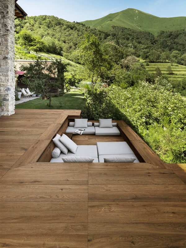 Castagno Italian Wood Effect Outdoor Porcelain Paving Planks - 1200x400 Pack