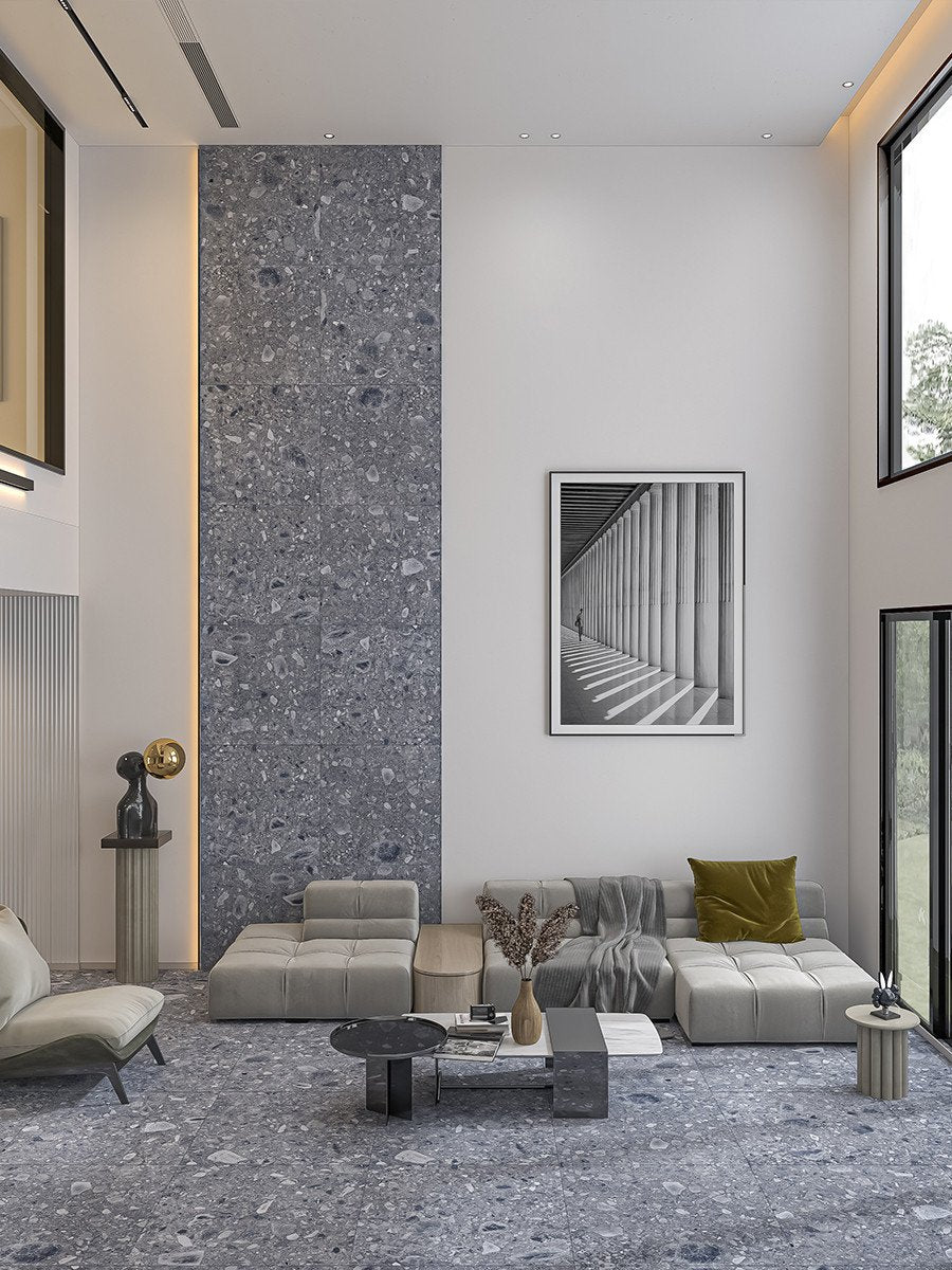 Ceppo Anthracite Italian Terrazzo Tile - 600x600x9mm