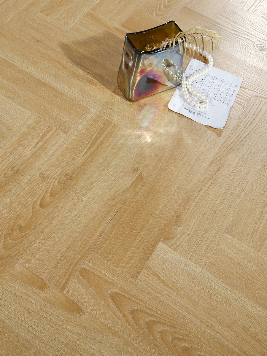 Chateau Light Oak Herringbone Click Vinyl Floor Tiles - 640x128mm