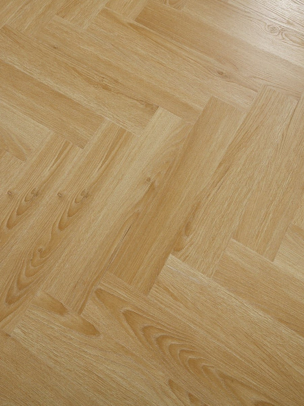 Chateau Light Oak Herringbone Click Vinyl Floor Tiles - 640x128mm