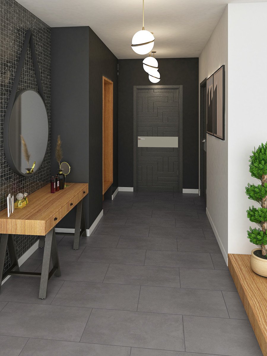 Concrete Nero Anti Slip Tile - 800x400x9.5mm