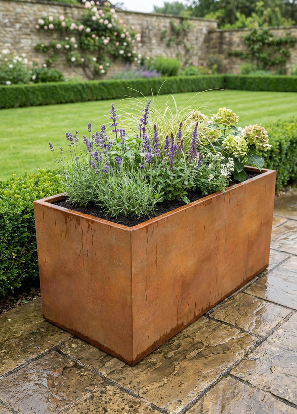 Corten Steel Planter - 1000x500x500mm - Pre-Rusted