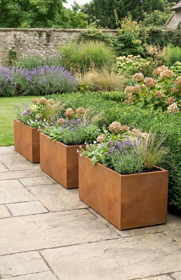 Corten Steel Planter - 1000x500x500mm - Pre-Rusted