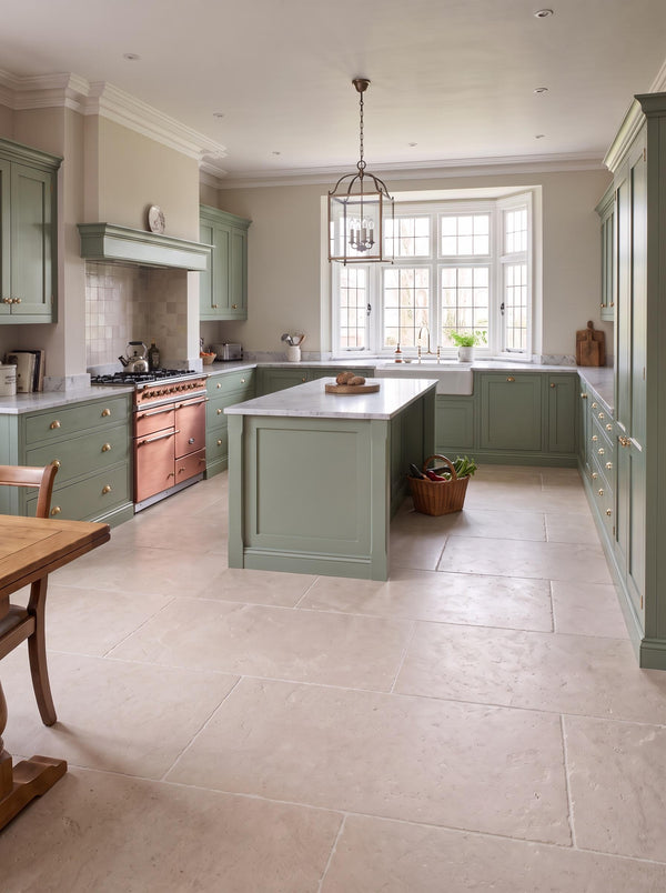 Cotswold Linen Tumbled Limestone-Effect Indoor Porcelain Tiles - 910x610mm