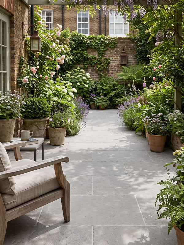 Cotswold Silver Tumbled Limestone-Effect Porcelain Paving - 910x610x20mm