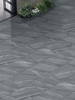 Crossover Grey Outdoor Porcelain Paving Slabs - 900x600x20mm