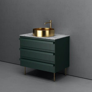 Capri Floor-standing Fluted Vanity With Gold Basin - 800mm
