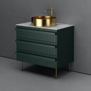 Capri Floor-standing Fluted Vanity With Gold Basin - 800mm
