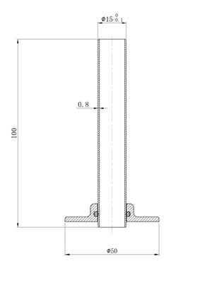 Brushed Brass Pipe Connectors For Heated Towel Rails & Radiators (Pair) -15x100mm