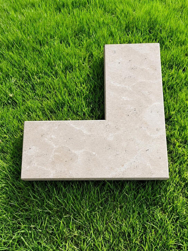 Dijon Limestone Corner Wall Coping - 800x350x30mm