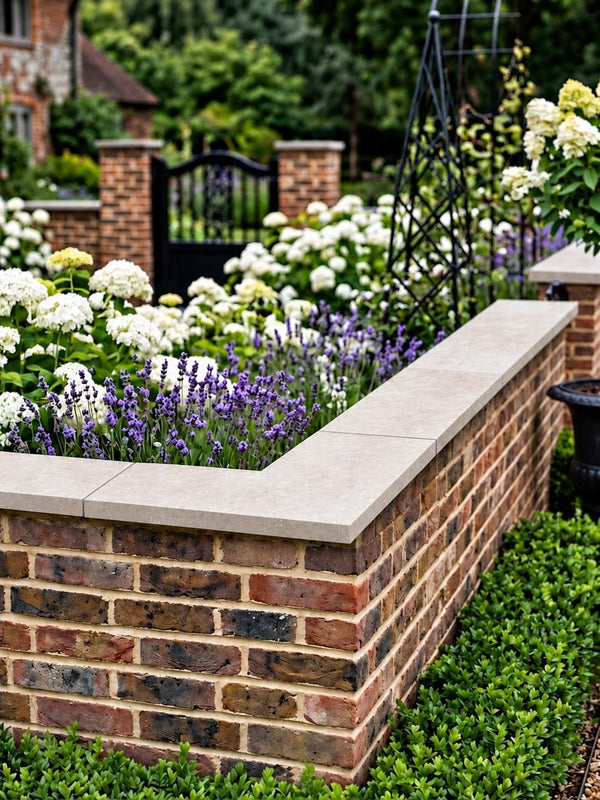 Dijon Limestone Corner Wall Coping - 800x350x30mm