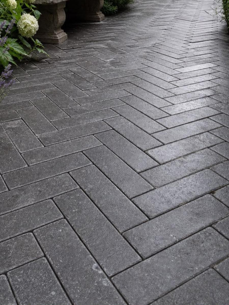 Dijon Grey Egyptian Limestone Tumbled Pavers - 200x50x40mm