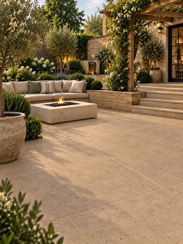 Dijon Heritage Textured Natural Limestone Paving Slabs - 900x600x20mm