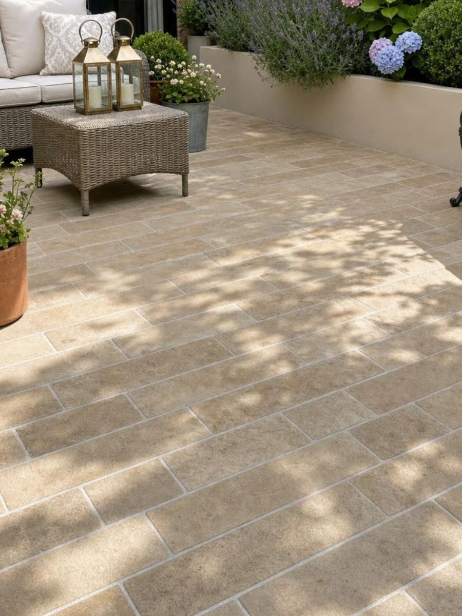 Dijon Honed & Tumbled Limestone Cobbles & Pavers - 100 x Free Length x 40mm