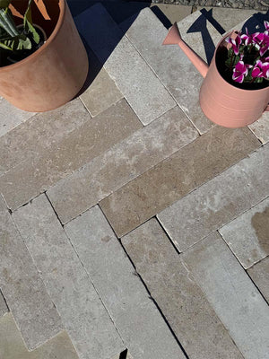 Dijon Limestone Oblong Slim Sett Pavers- 400x100x30mm