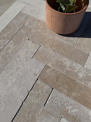 Dijon Limestone Oblong Slim Sett Pavers- 400x100x30mm