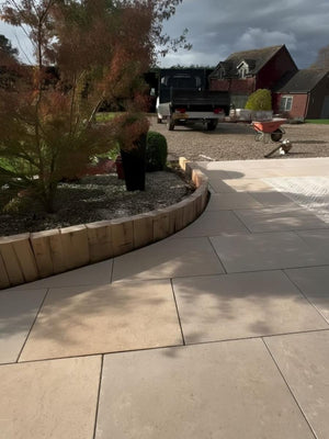 Dijon Honed & Tumbled Limestone Paving Slabs - 900x600x20mm